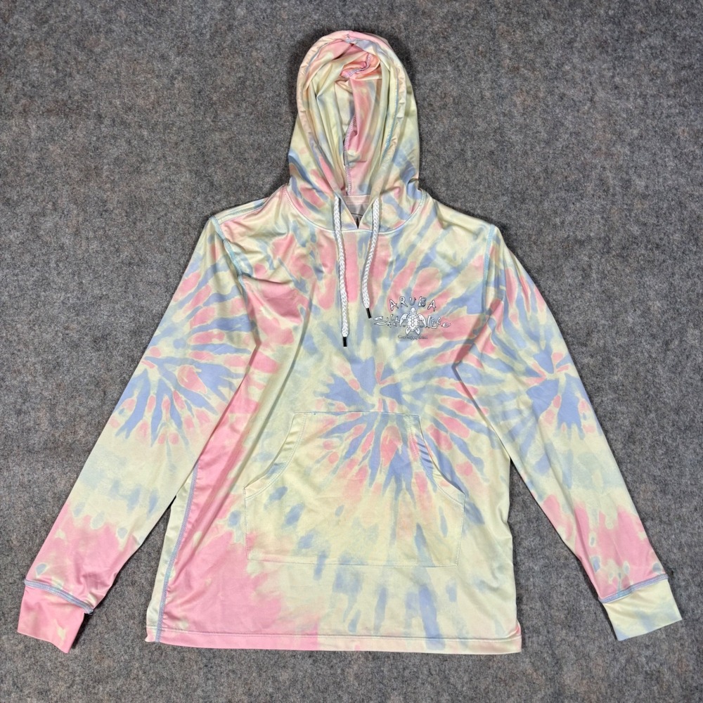 Ingear Aruba Salt Life Hoodie Girls L 10/12 UPF 50+ Tie Dye Shirt Fishing Sun